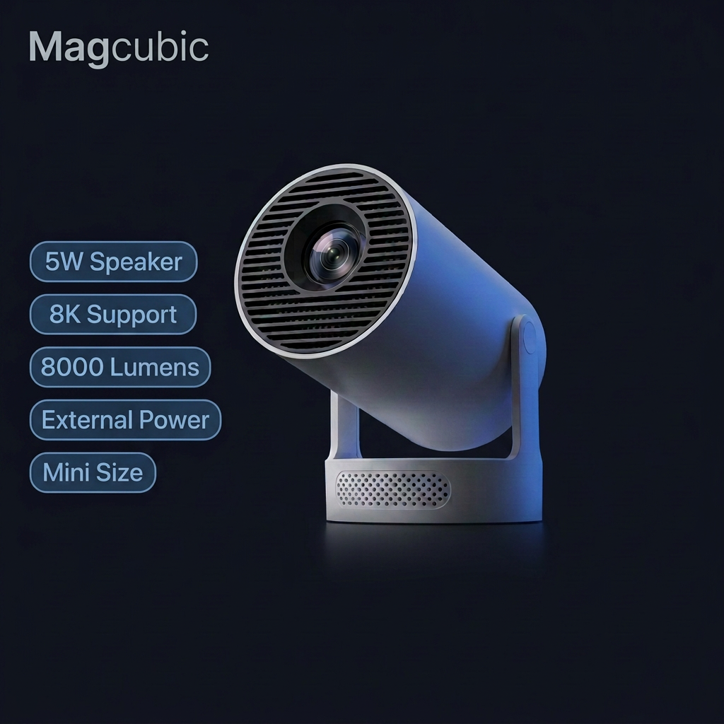 Magcubic HY300 Pro+ 8K Android 14 Portable Projector 8000 HiFi Speaker 720P HD Supported