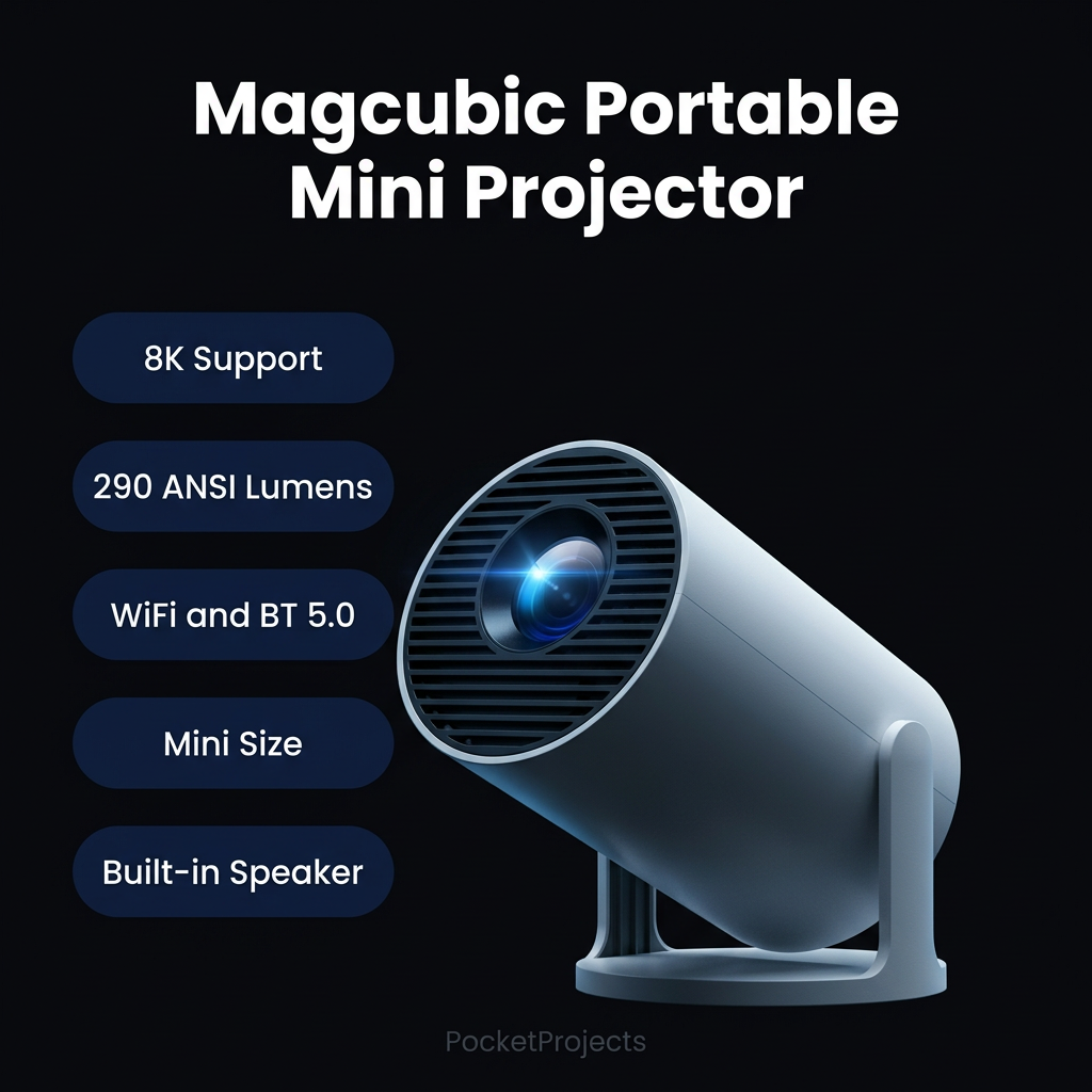 Magcubic HY300 Pro+ 8K Android 14 Portable Projector 8000 HiFi Speaker 720P HD Supported